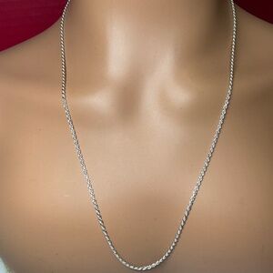 IBB Sterling Silver Rope Style Necklace / Chain. 24 inches long